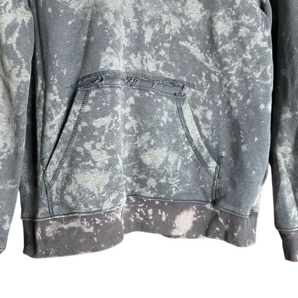H&M Divided Men’s M Gray Acid Wash Hoodie Sweatshirt roe. Patch Streetwear - Picture 4 of 7
